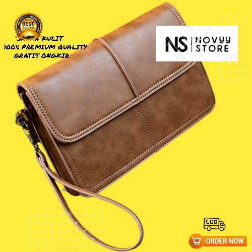 HAND BAG TAS SELEMPANG PRIA PREMIUM BAHAN KULIT CLUTCH PRIA TAS COWOK IMPOR TAS GENGGAM PRIA WAIST B