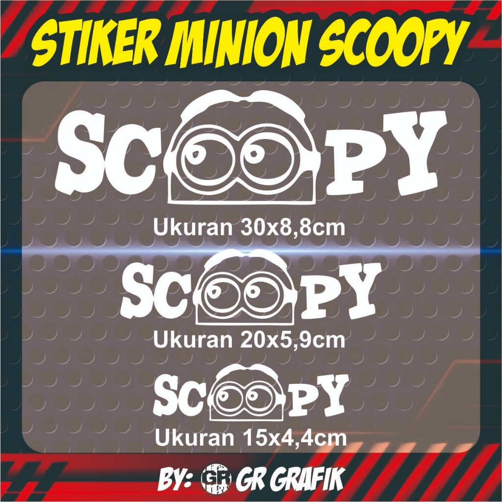 STIKER CUTTING MINION SCOOPY TANPA MINIMAL ORDER