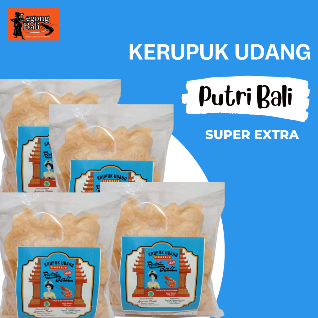 

Legong Bali Kerupuk Krupuk Udang Putri Bali RPL putih 500 gr