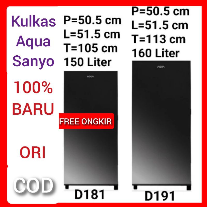KHUSUS PALEMBANG KULKAS 1 PINTU AQUA SANYO AQR D181 D205 LOW WATT