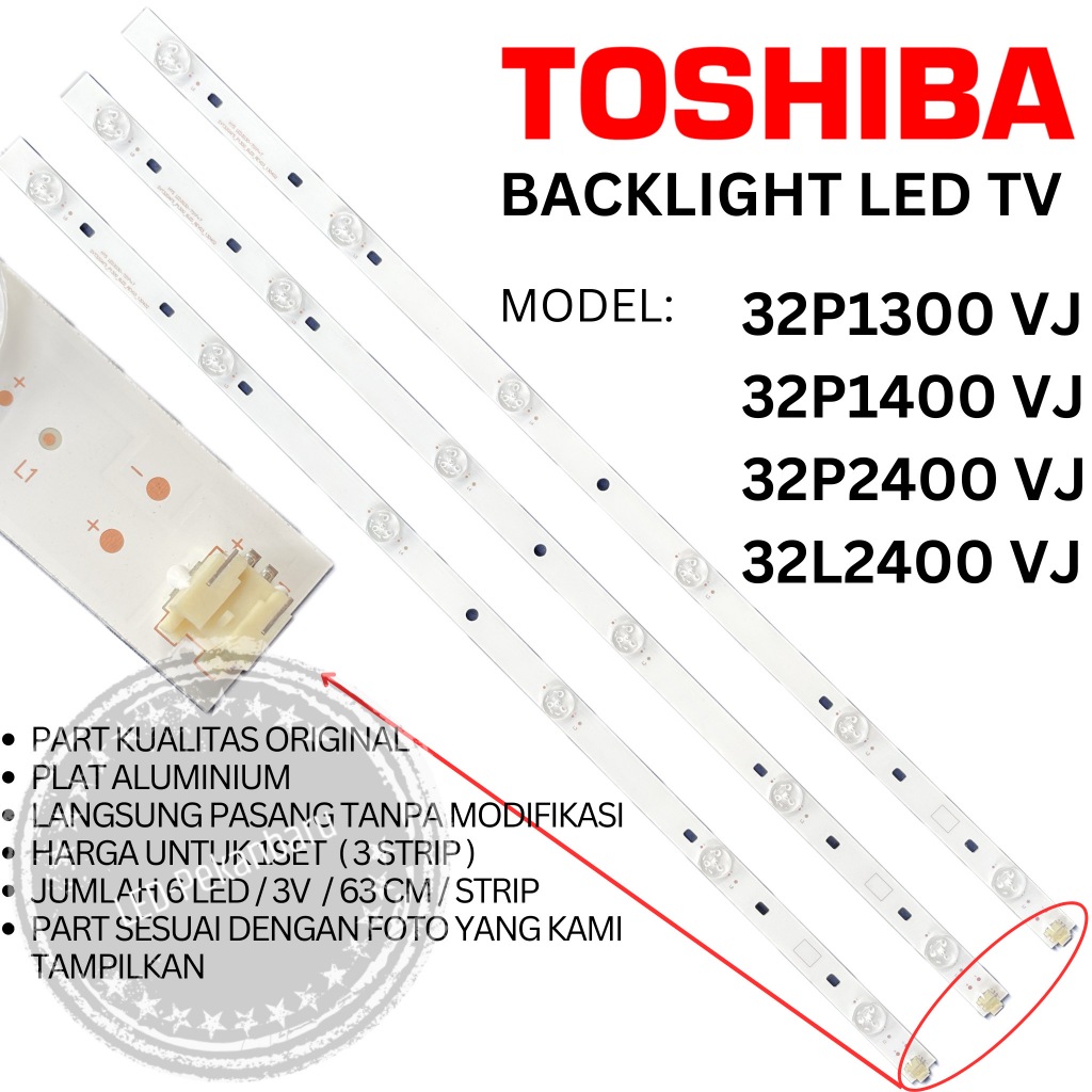 BACKLIGHT LED TOSHIBA 32P1300VJ 32P1400VJ 32P2400 32P1300 32P1400 BL