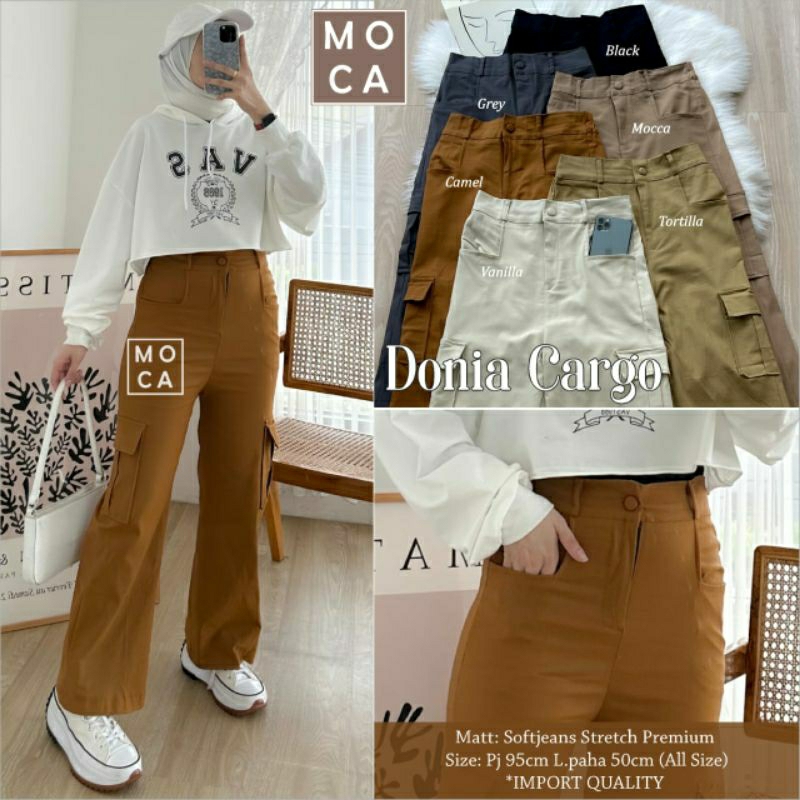 DONIA CARGO ORI MOCA // CELANA PANJANG WANITA PREMIUM TERLARIS