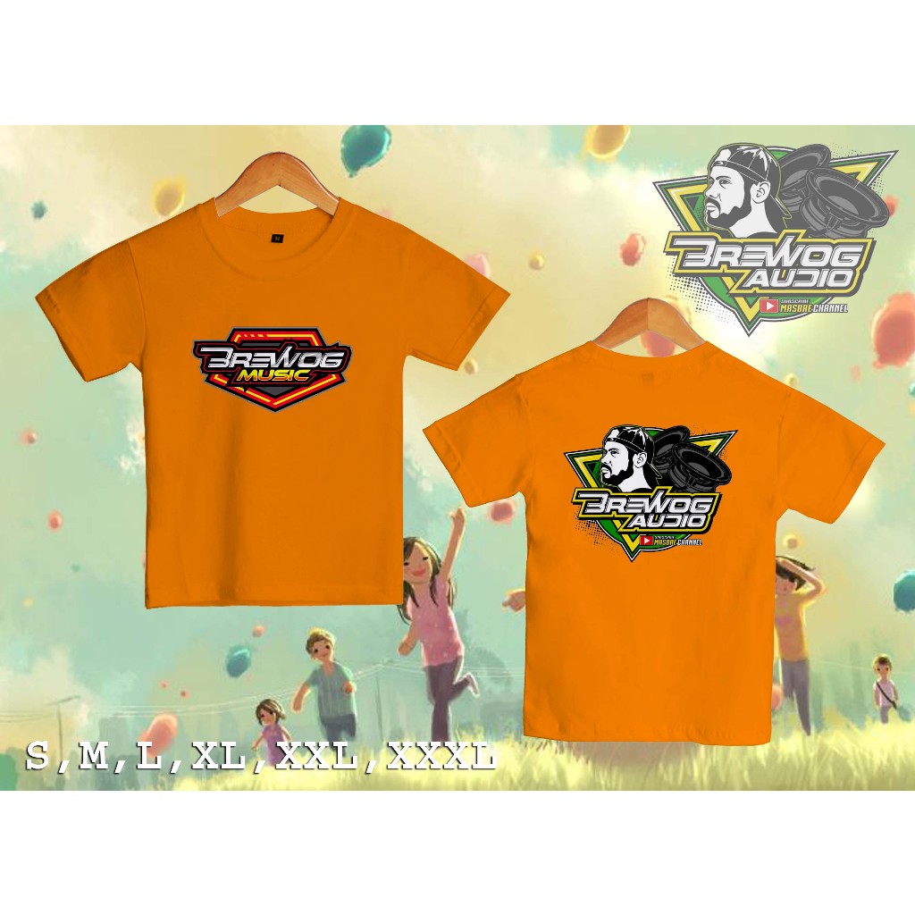 T-shirt / Kaos Distro Anak-anak Brewog Audio BISA CUSTOM NAMA Laki-laki dan Perempuan Terlaris Viral