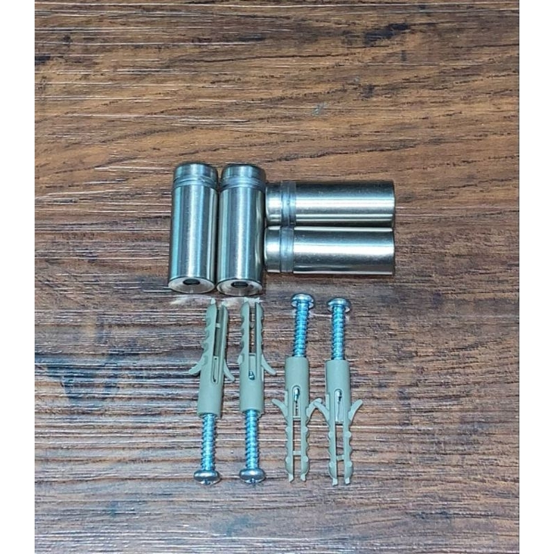 Pen akrilik Stainless + Baut Akrilik 12x30 1set = 4pc