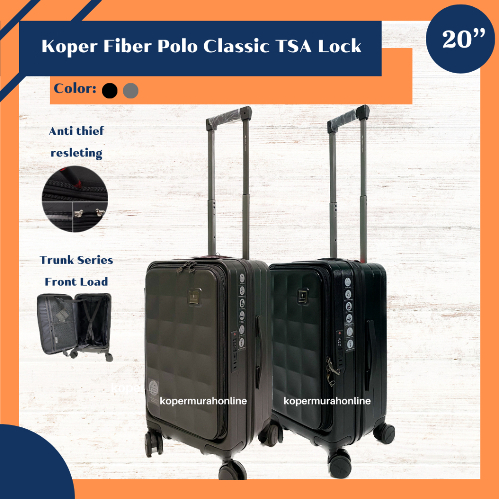 Koper Polo Classic 20 inch Trunk Series Front Load Cabin Size Koper Original asli Polo ada expander 