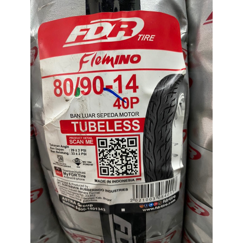 Ban Luar Ring 14 FDR 80/90-14 Flemino (Tubeless)