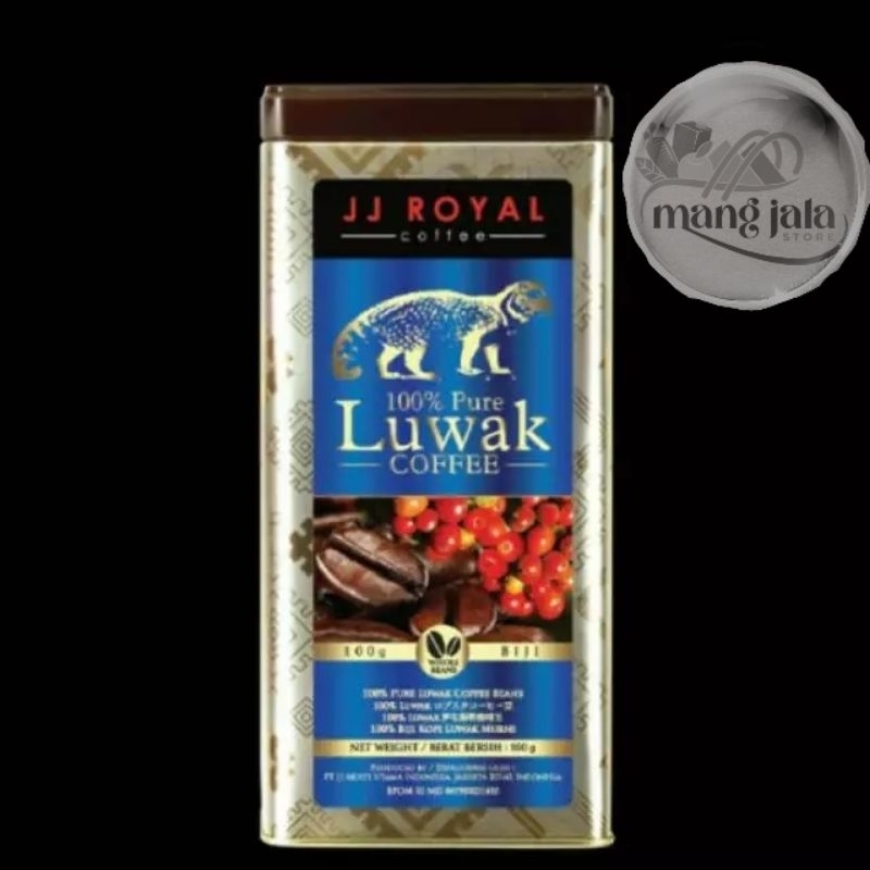 

JJ ROYAL COFFEE 100% PURE LUWAK BEAN ( KOPI BIJI ) ROBUSTA TIN 100gr