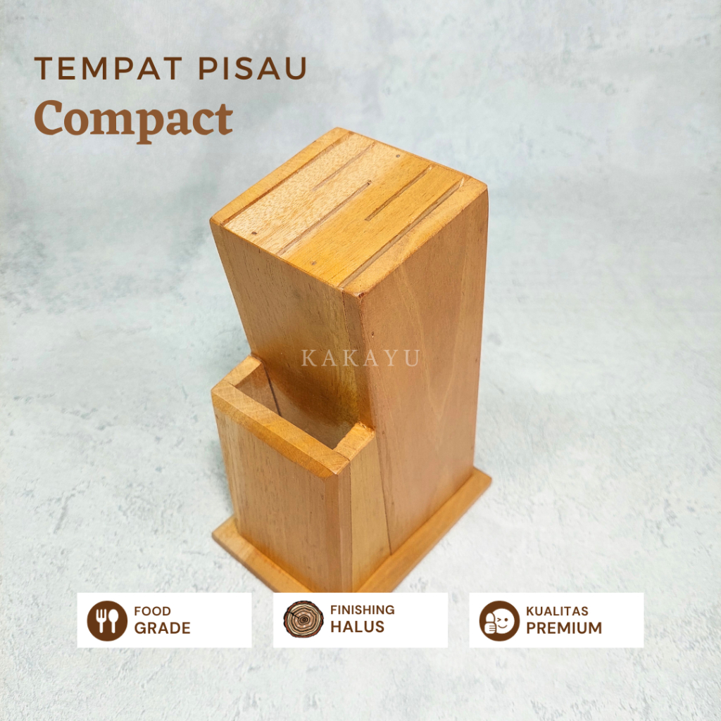 Tempat Pisau Compact / Tempat Pisau Kayu / Tempat Pisau Modern / Tempat Pisau Premium