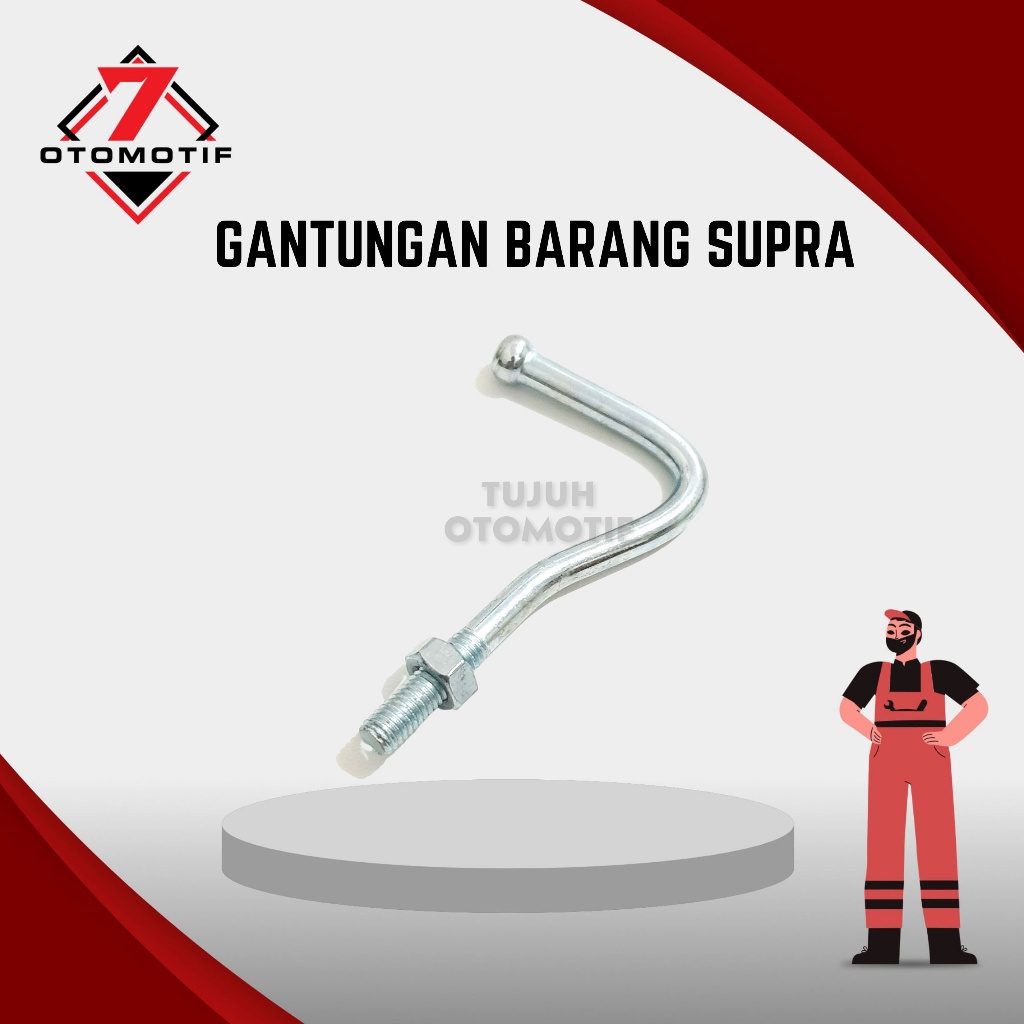 Gantungan Barang Motor Supra Revo Karisma Astrea Blade Galvanis Putih Kait Cantolan Hook Mur Baut 10
