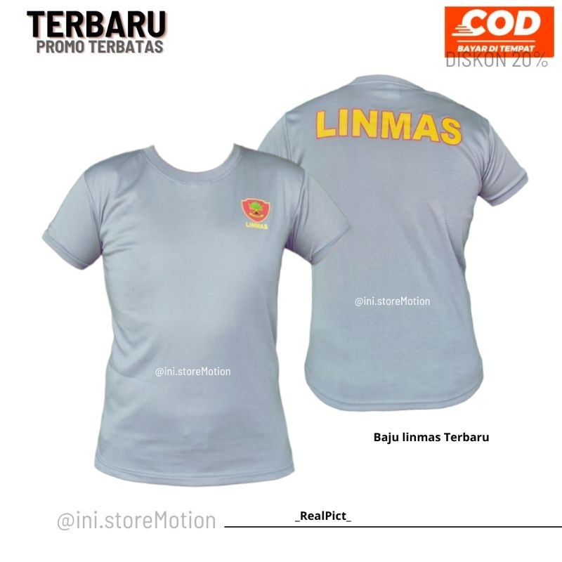 KAOS LINMAS TERBARU KAOS PENDEK LINMAS KAOS DALAMAN LINMAS ABU