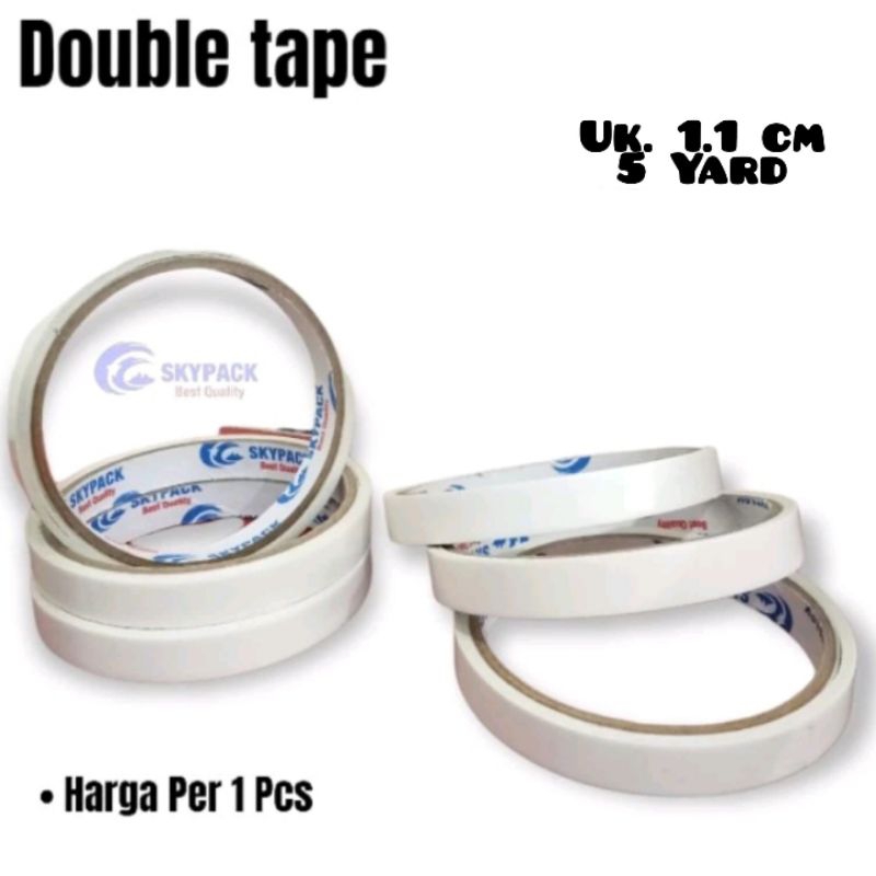 

ISOLASI LAKBAN DOUBLE TAPE SKYPACK UKURAN 1.1cm x 5 Yard