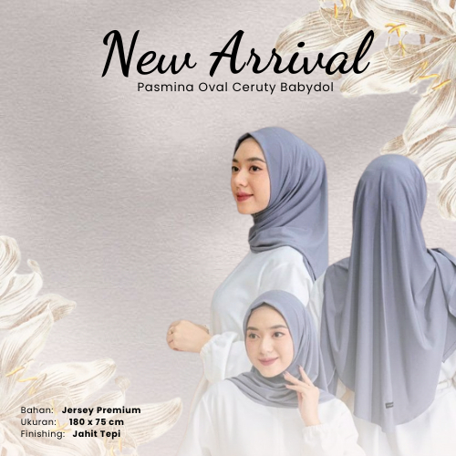 Hijab Jilbab Kerudung Pashmina Oval Ceruty Babydoll Terbaru Premium Casual Original Best Seller Pasm