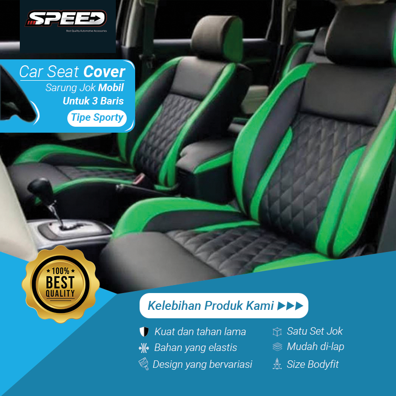 Sarung Jok Cover Jok Seat cover Seat Cover Design Sporty Model 5 Mobil Xenia 3 Baris Bahan MYO