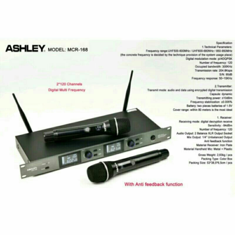 Mic Wireless Ashley MCR 168 ORIGINAL