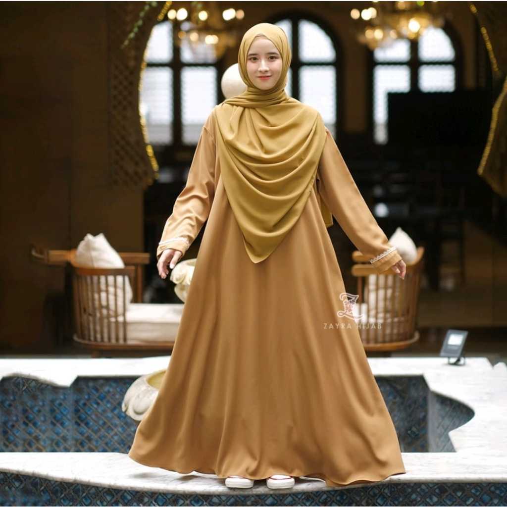 [ PREMIUM ] Queena Basic Abaya - Abaya Turkey Mewah Terbaru Gamis Hitam Gamis Wanita Terbaru Murah G
