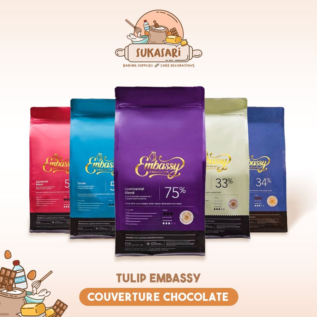 

Sukasari - Tulip Embassy 250gr Couverture Chocolate Repack / Coklat Coin /