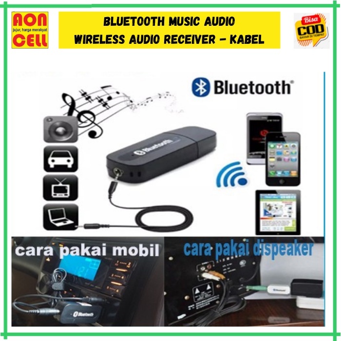 usb bluetooth receiver adapter + kabel aux 3,5mm jack bluetooth audio