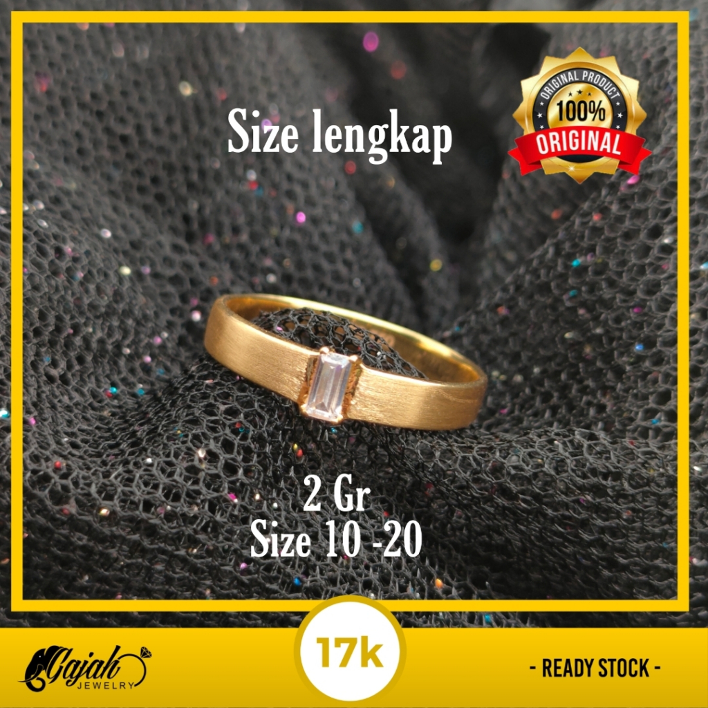 Cincin Kawin Cincin Couple Emas 17K - Toko Emas Gajah Online - 2 Gr - CBS200000055