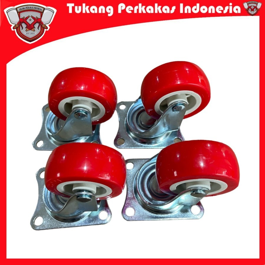 Roda Etalase 2 inch Hidup Roda trolly Heavty duty TOT Set 4 pcs