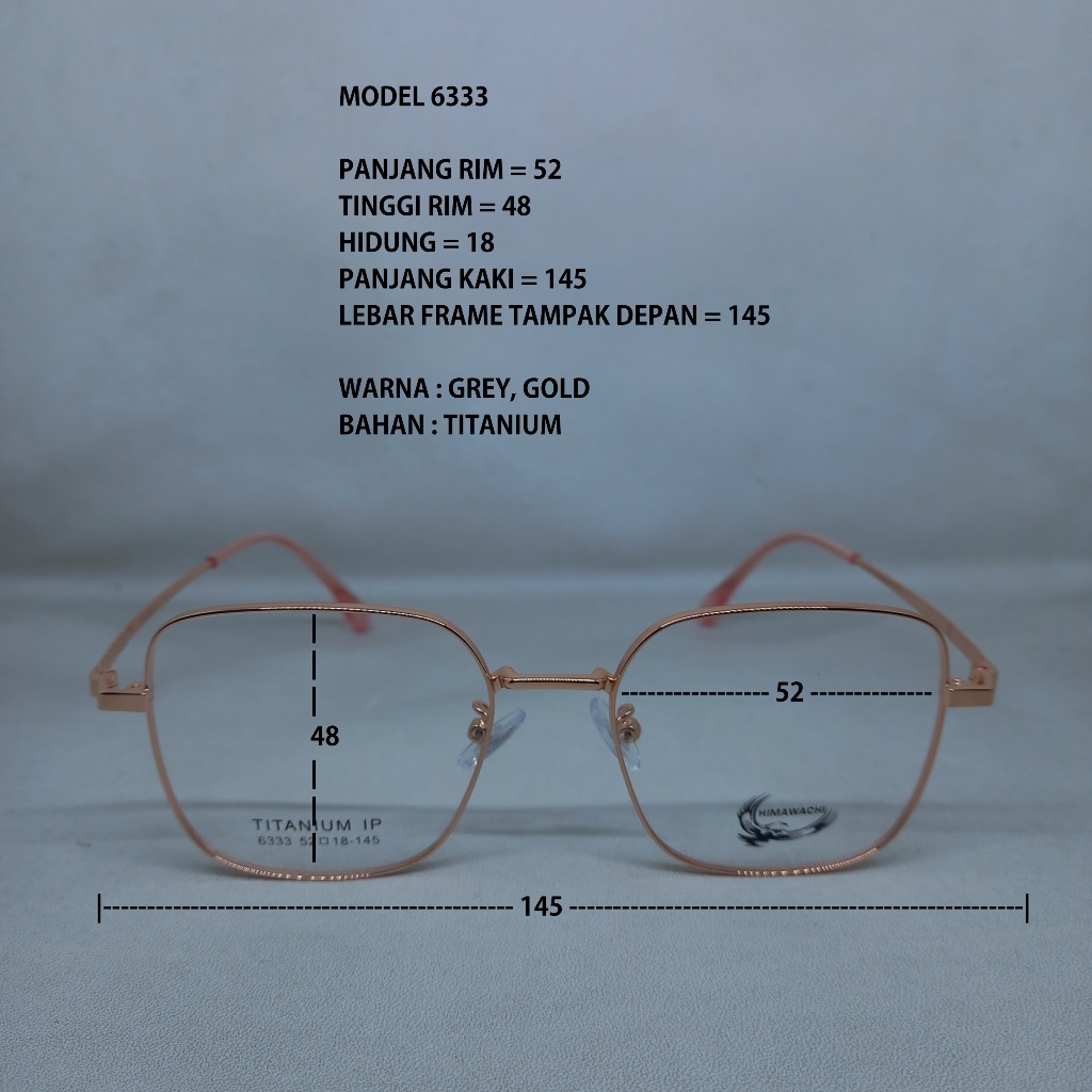 FRAME KACAMATA 6333 TITANIUM PRIA WANITA