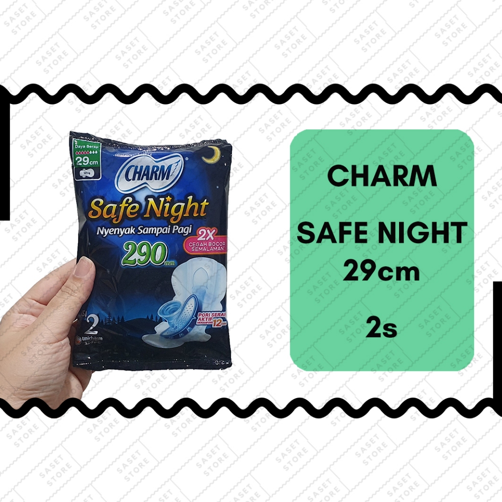 Charm Safe Night Wing 29cm 2 pads Sachet Pembalut