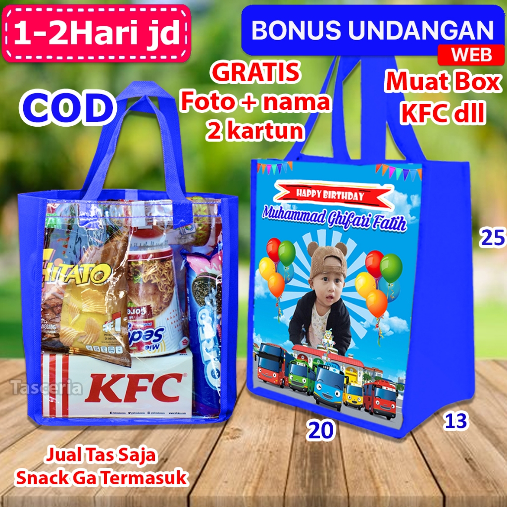 

[Mika] Tas Ultah Snack Karakter Tayo / Tas Ulang Tahun Murah / Tas Ultah Anak Murah