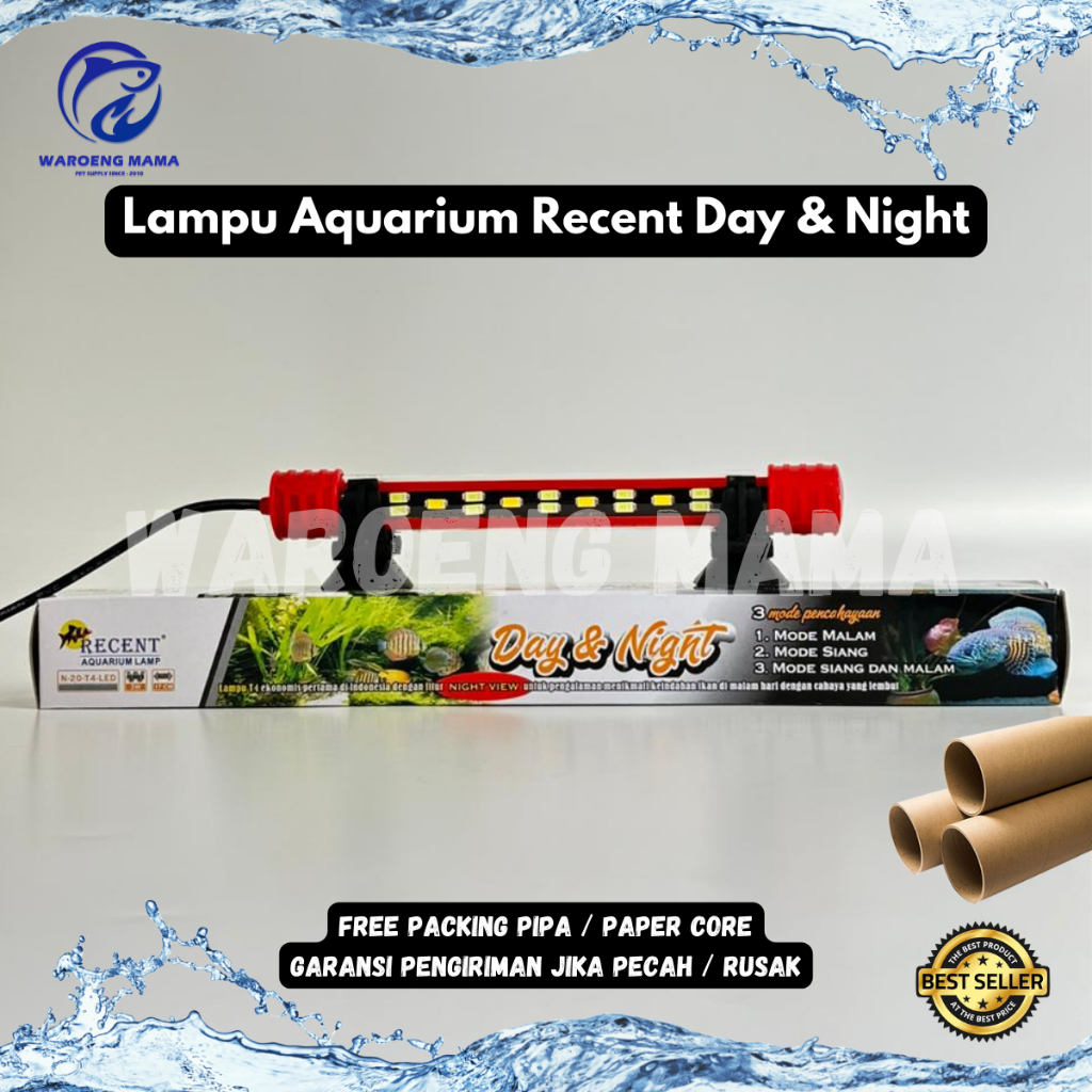Lampu T4 Ekonomis Led Celup Aquarium Recent Day And Night 3 Mode N20 30 40 50 60 Lampu Aquascape