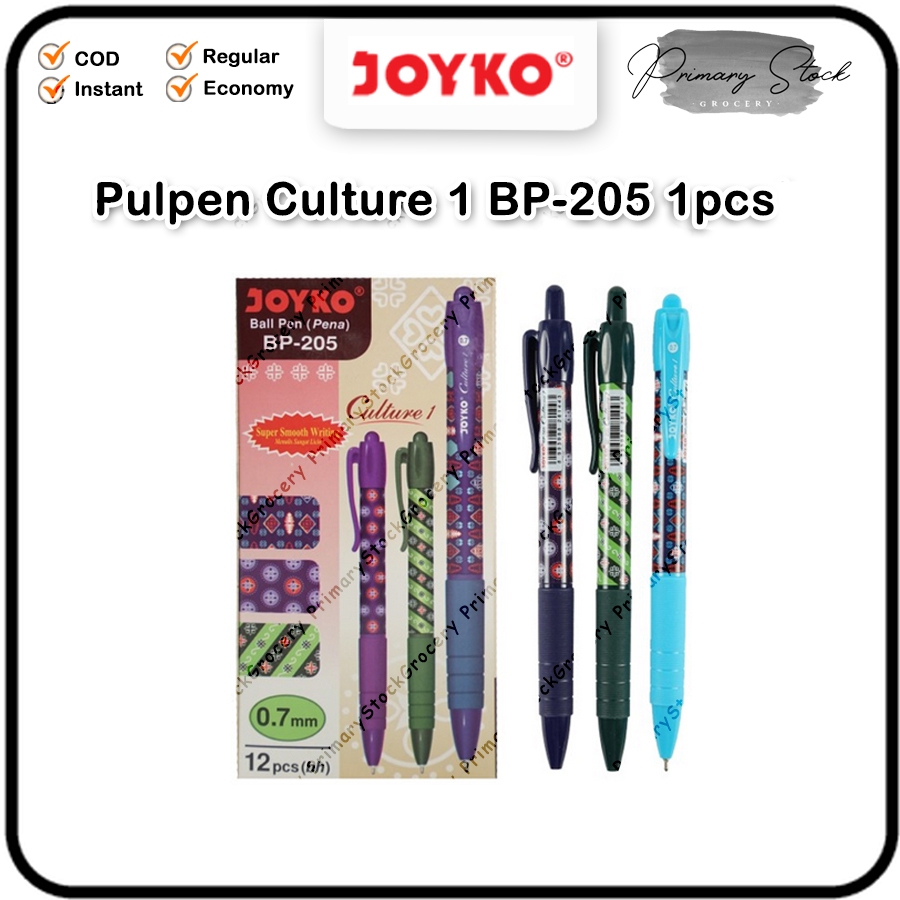 

Pulpen Cetek Culture 1 BP-205 Joyko Bp 205 Batik 0.7 mm Tinta Hitam Ballpoint Bolpen