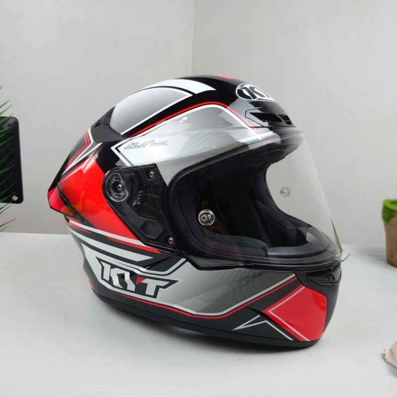 KYT TT Course Tourist Red Fluo Size XL - Helm Full Face KYT TT Course TTC