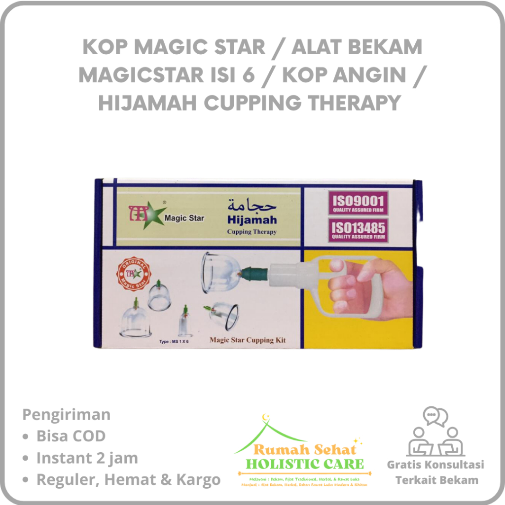 Promo Kop Magic star / Alat Bekam MagicStar isi 6 / Kop Angin / Hijamah Cupping Therapy / Magic Star