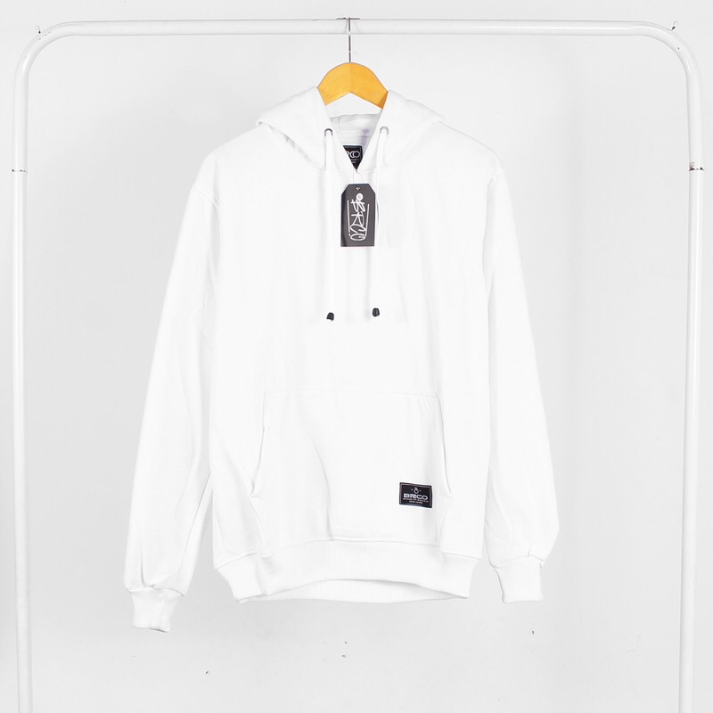 BRCO Sweater Hoodie Polos Unisex Pria Wanita Putih Qualty Distro