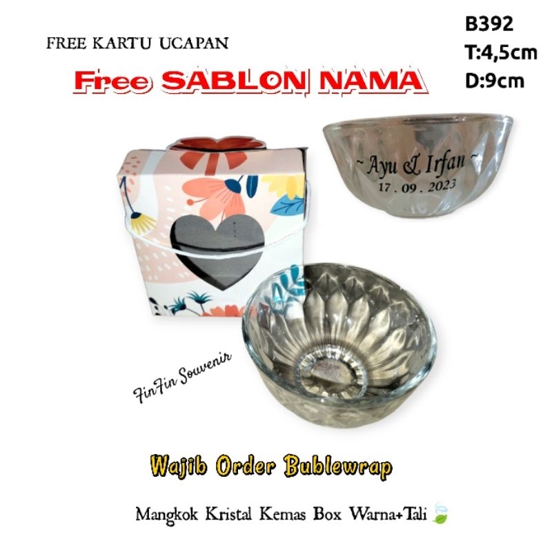 Souvenir mangkok kemasan box free sablon nama souvenir pernikahan