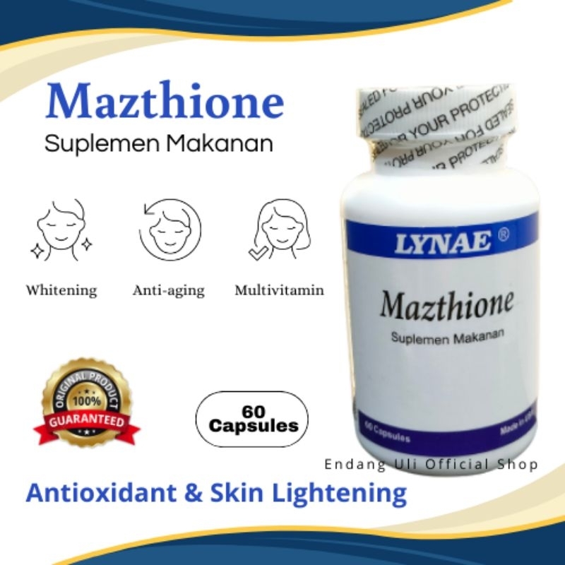 Mazthione 60 Kapsul Suplemen Whitening dan Anti Aging Glutathione Original
