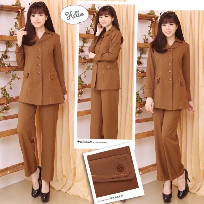 Jas Blazer Wanita Asn, Pns Model 7001 Warna Pemda Aceh Set Celana.