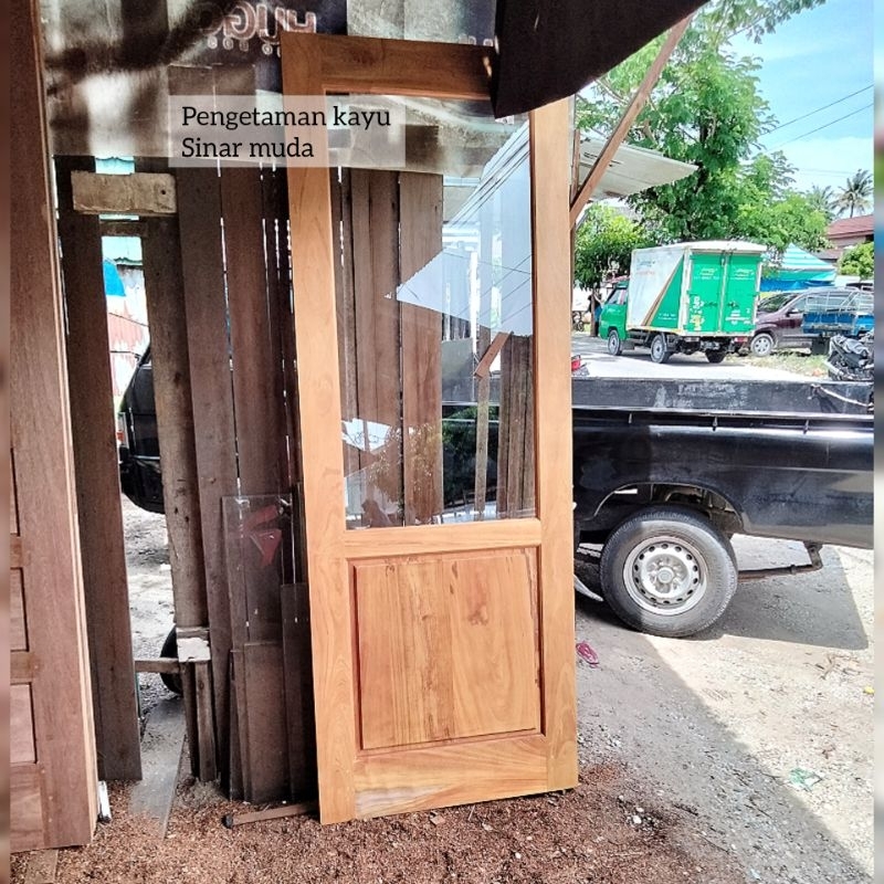 Pintu Kayu Rengas | Pintu Rumah Kayu Minimalis Ukuran Standar | Daun Pintu Berkualitas Dijamin Mulus
