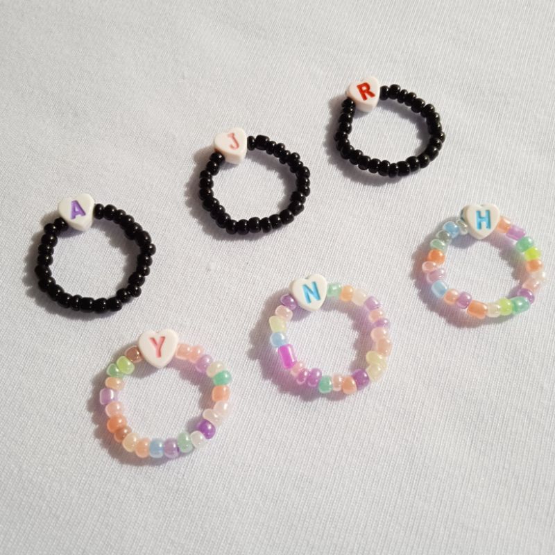 Cincin Manik Inisial / Cincin Manik Manik Inisial / Cincin Manik Inisial Huruf / Cincin Manik Korea 