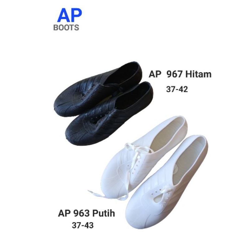 Sepatu Karet AP Pool Putih & Ap Pool Hitam/ Sepatu AP 963 AP 967/Sepatu Kebun,Sawah