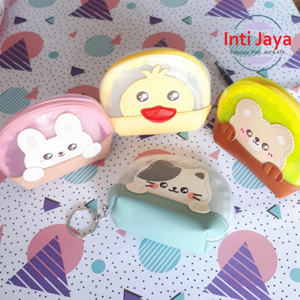 Dompet Koin Lucu/ Dompet Kecil Bebek/ Kucing/ Kelinci Transparan