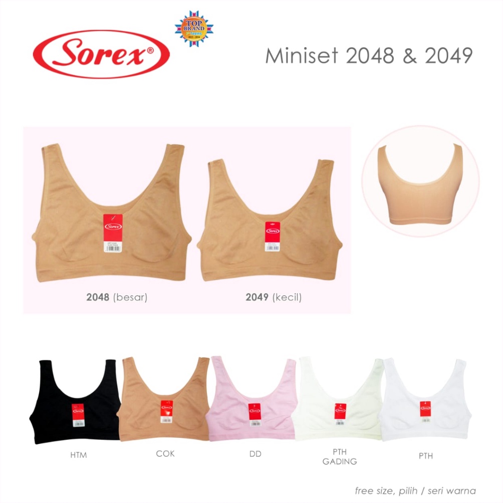 Sorex Miniset Young Basic Anak Remaja Perempuan Step 1 Tanpa Kawat / Bra Miniset Cewek Sorex 2048 - 