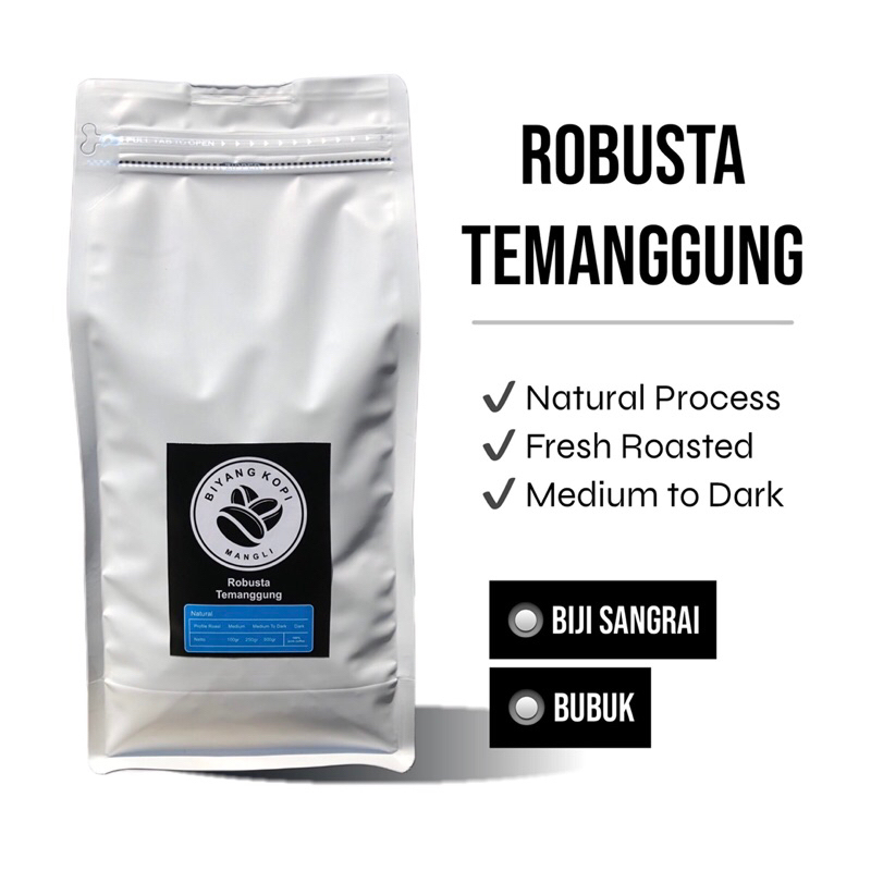 

Kopi Temanggung Robusta 200gram - Roastbean (biji sangrai) / Bubuk Kopi