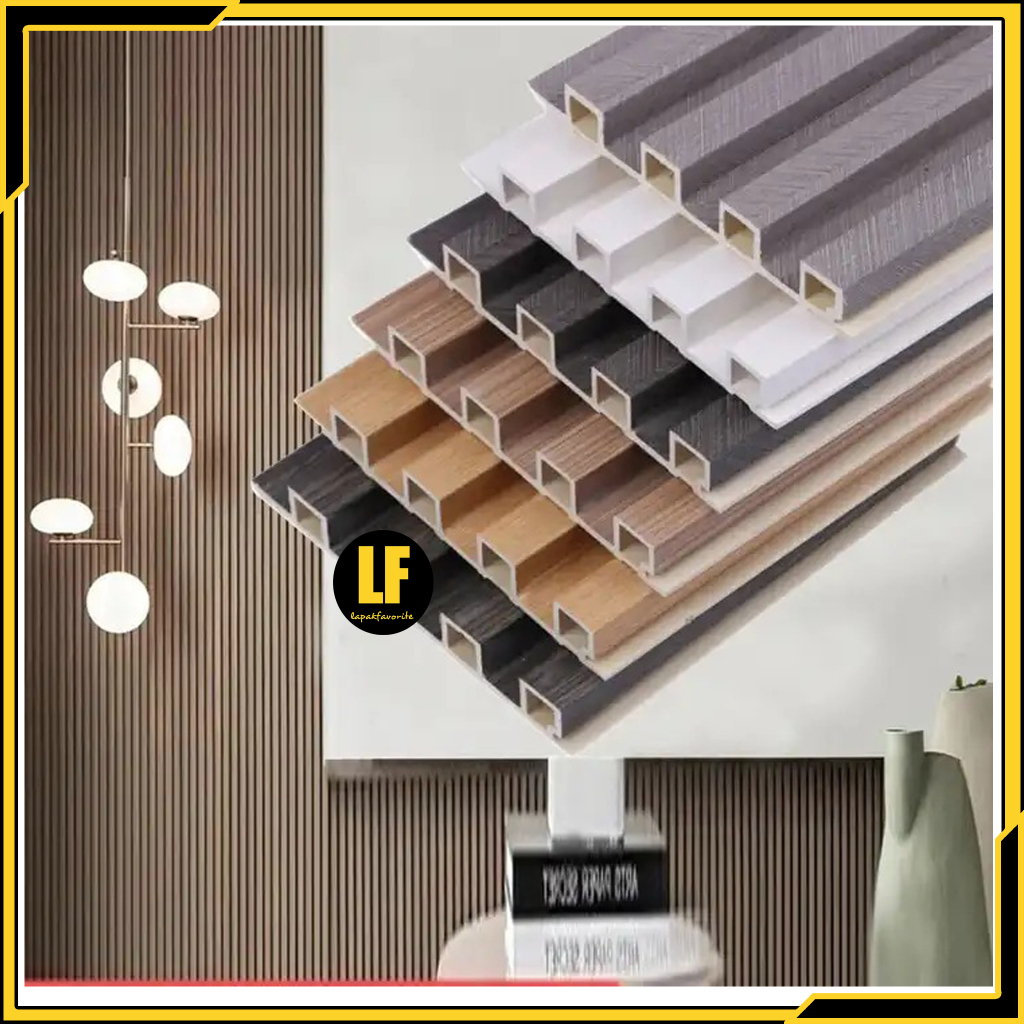AA Wood Panel WPC Wall Panel Bahan PVC Motif Kayu Dinding Kisi Kisi Kayu Dekorasi Tembok