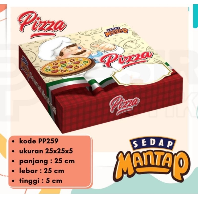

Dus Pizza sedap mantap uk.25x25x5. harga per 10 pc