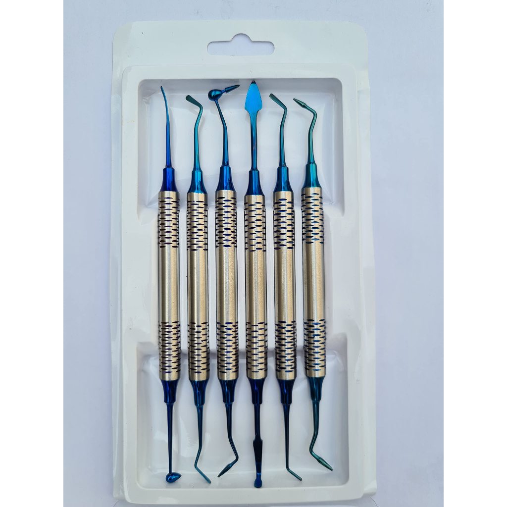 Set plastik plastis composite filling dental instrument instrumen anti lengket tambal gigi titanium 