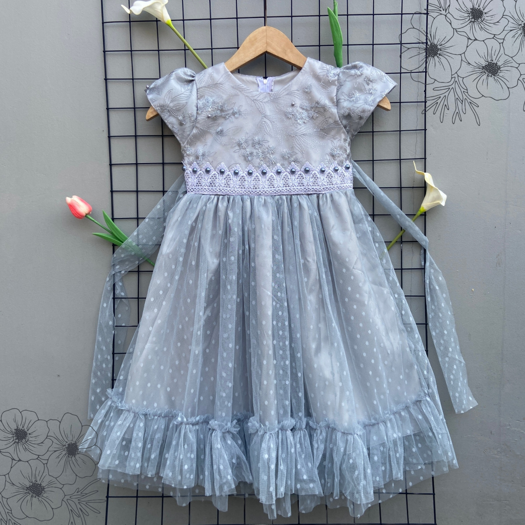 Dress Anak Perempuan dengan Brokat untuk Pesta dan Kondangan/Baju Pesta Anak Perempuan Brokat Lucu/G