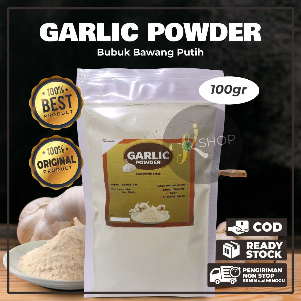 

Bawang Putih Bubuk 100gr / Premium Garlic Powder / Bahan Kaldu Bumbu Seasoning Dapur