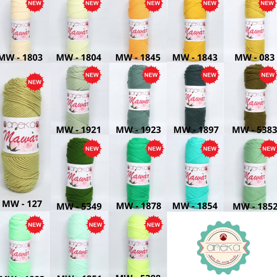 2.2 HARGA GROSIR KATALOG - Benang Rajut Mawar / Soft Acrylic Yarn / 8 ply Milk Cotton Worsted / Katu