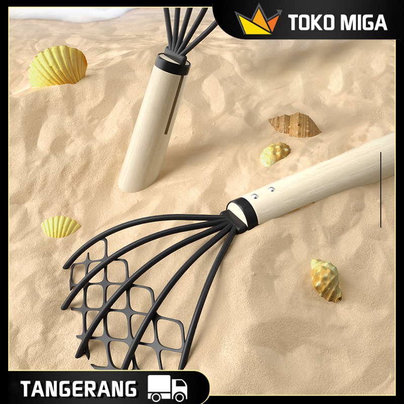 Penggaruk Kerang Garpu Kerang 5 Cakar Dengan Jaring Alat Penggali Cangkang Pasir