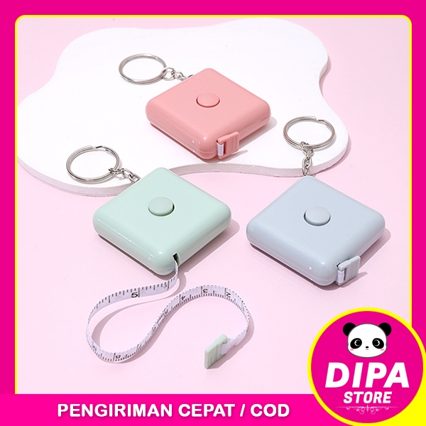 Meteran Gulung Mini 150 CM / Meteran Baju Bentuk Kotak / Gantungan Kunci Ganci Meteran Badan / Measu