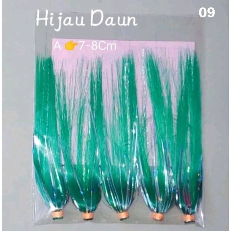 BULU MUTIARA TIPE - A  1BUNGKUS/5PCS BULU MUTIARA  A UMPAN IKAN Cakalang | UMPAN TONGKOL / Umpan Ten