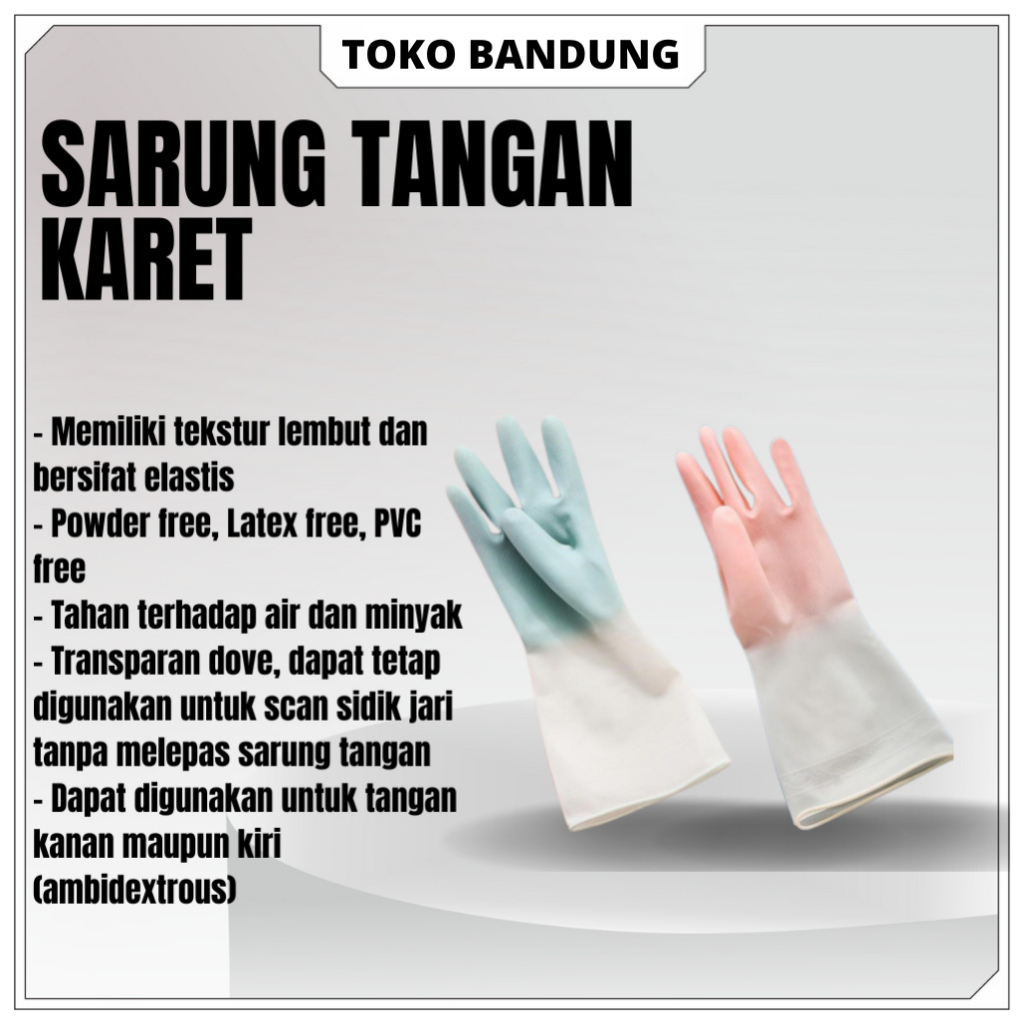 Sarung tangan karet cuci piring anti air Sarung Tangan Cuci Piring Karet Anti Air Multifungsi / Saru